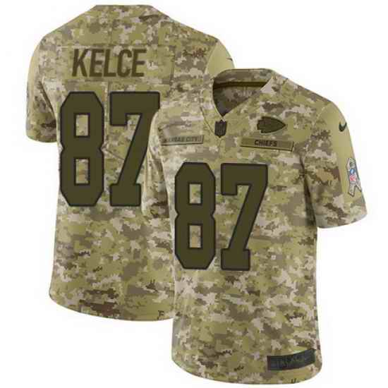 Nike Chiefs #87 Travis Kelce Camo Mens Stitched NFL Limited 2018 Salute To Service Jersey